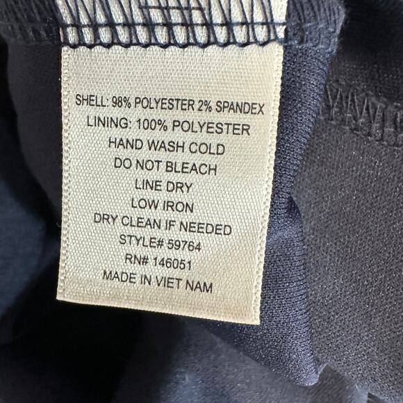 Monteau Mini Dress Womens S Dark Blue White Striped A-Line Flutter Sleeve Lined - Picture 6 of 6